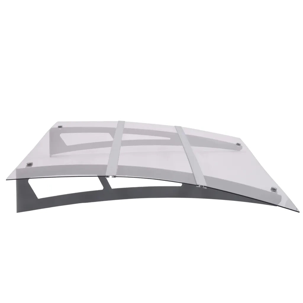 Tettoia per Porta Argento e Trasparente 120x90 cm Policarbonato CFW1069631