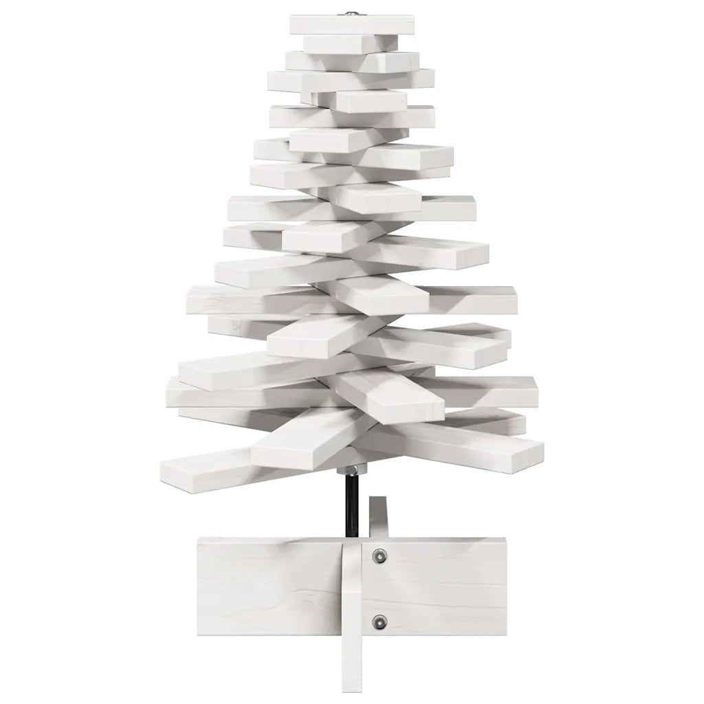 Albero di Natale Decorativo-Decorazioni natalizie Bianco 60 cm Legno Massello di Pino