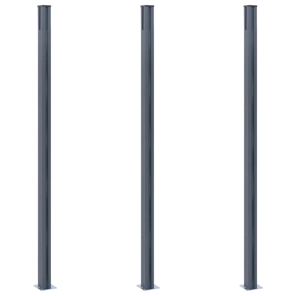 Pali di Recinzione 3 pz Grigio Scuro 185 cm in Alluminio CFW2840281