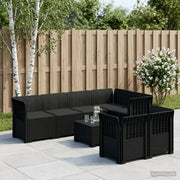 Divano 7 Posti da Giardino con Cuscini Aspetto Rattan PP 3444143