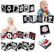 2 pezzi di libro interattivo per bambini - libro per bambini - giocattolo interattivo - libro per neonati - bianco e nero - regalo - 3 a 36 mesi (cigno + granchio)