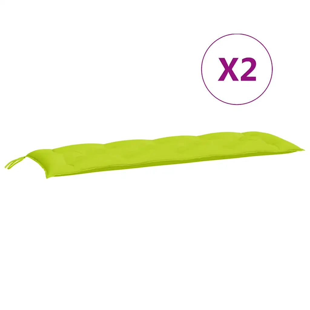 Cuscini per Panca 2 pz-Set di 2 Cuscini per panchina Verde Intenso 150x50x7 cm Tessuto Oxford