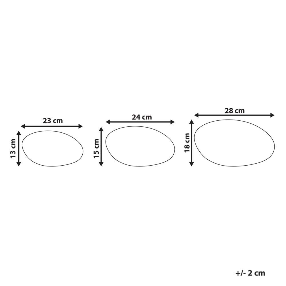 Set di 3 lampade solari  a forma di pietra LED bianco per esterni impermeabile con telecomando materiale sintetico