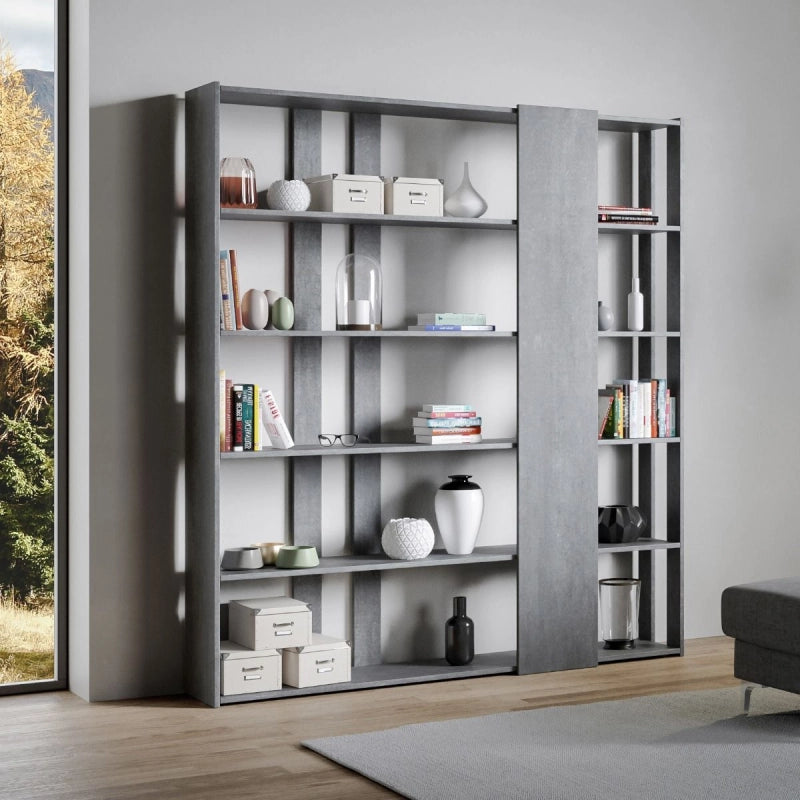 Composizione Libreria D Kato 6R 2 fianchi 4 fasce lunghe - Cemento
