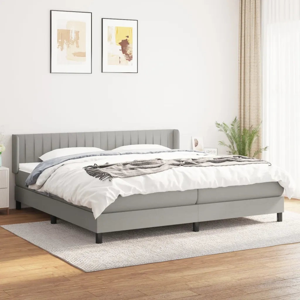 Giroletto a Molle con Materasso Grigio Chiaro 200x200cm Tessuto 3129897