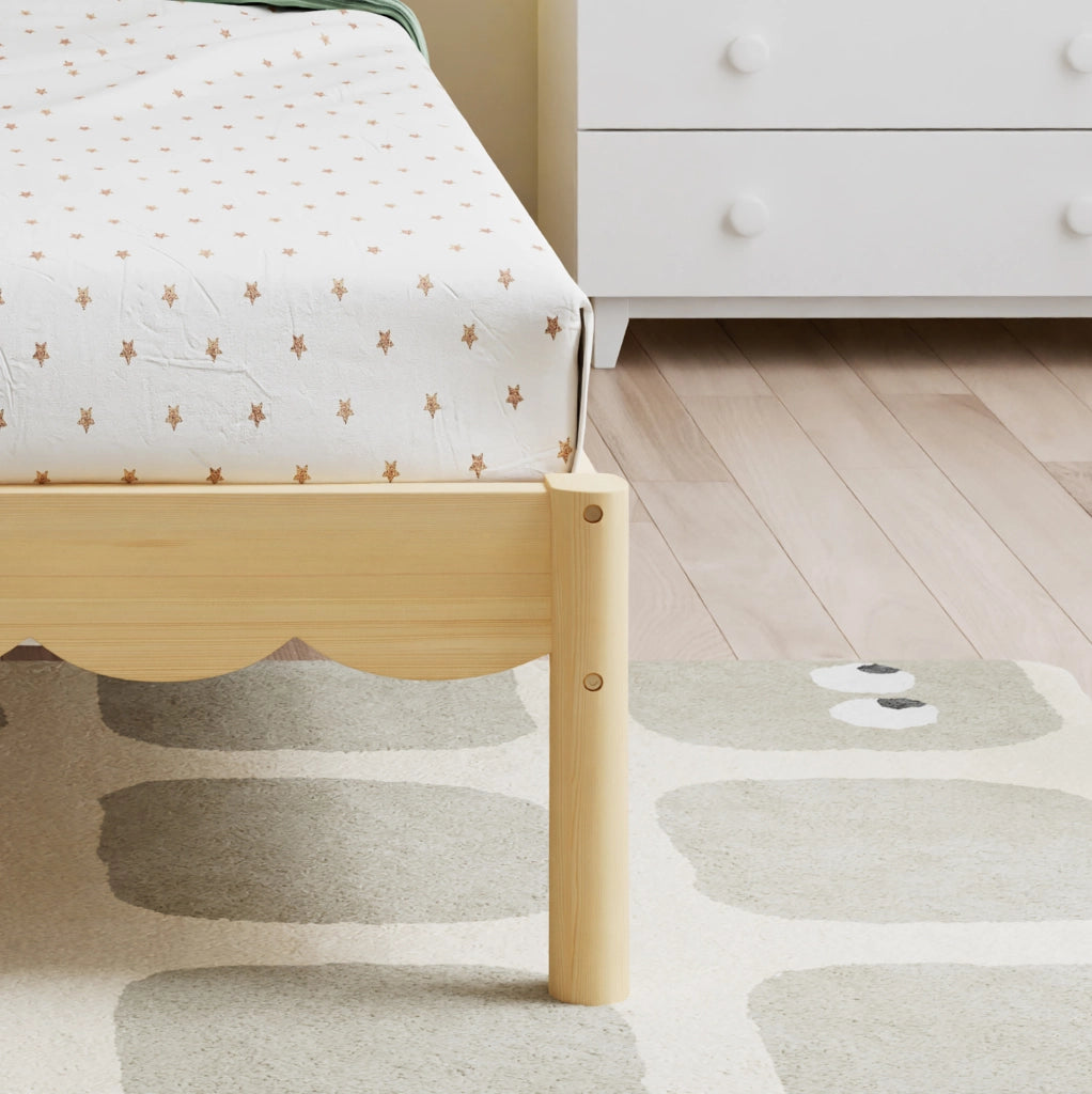 Letto singolo imbottito per bambini 90x200 cm beige naturale