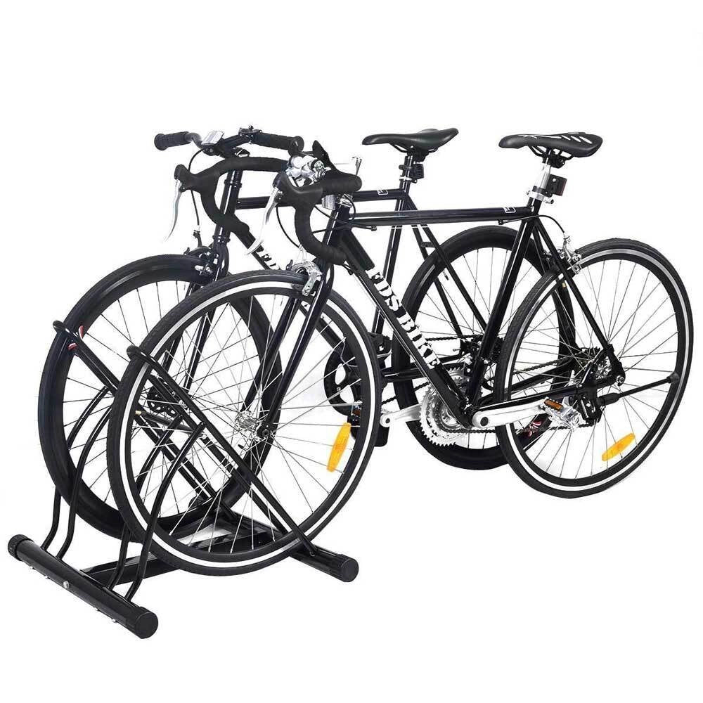Rastrelliera Porta Bici 2 Posti Multipla Cavalletto Parcheggi Biciclette Acciaio