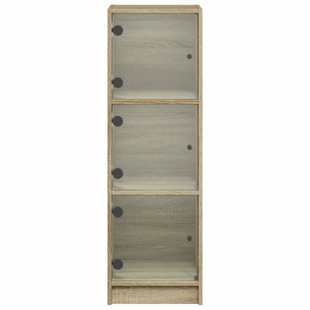 Credenza con Ante in Vetro Rovere Sonoma 35x37x109 cm 836387
