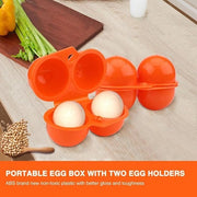 Portatile Custodia per Uova per Campeggio e Picnic - Scatola per Uova e Clip - 2 pezzi.