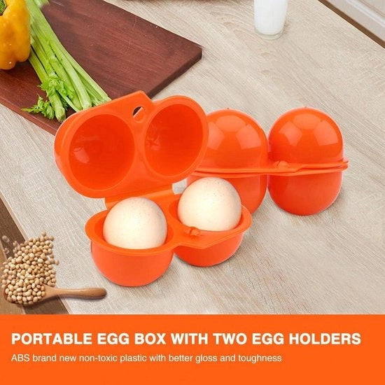 Portatile Custodia per Uova per Campeggio e Picnic - Scatola per Uova e Clip - 2 pezzi.