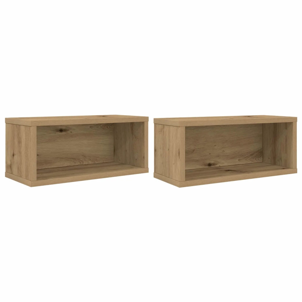 Rack per Stoccaggio CD 2 pz Rovere Artigianale 40 x 17 x 17 cm 8012728