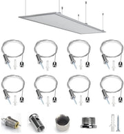 Set di supporti per cavi 8 pezzi 1,5 mm * 1 m supporto pendente con fissaggio al soffitto, plafondoordopjes, supporto per cavi per LED, lampada da soffitto con fissaggio regolabile