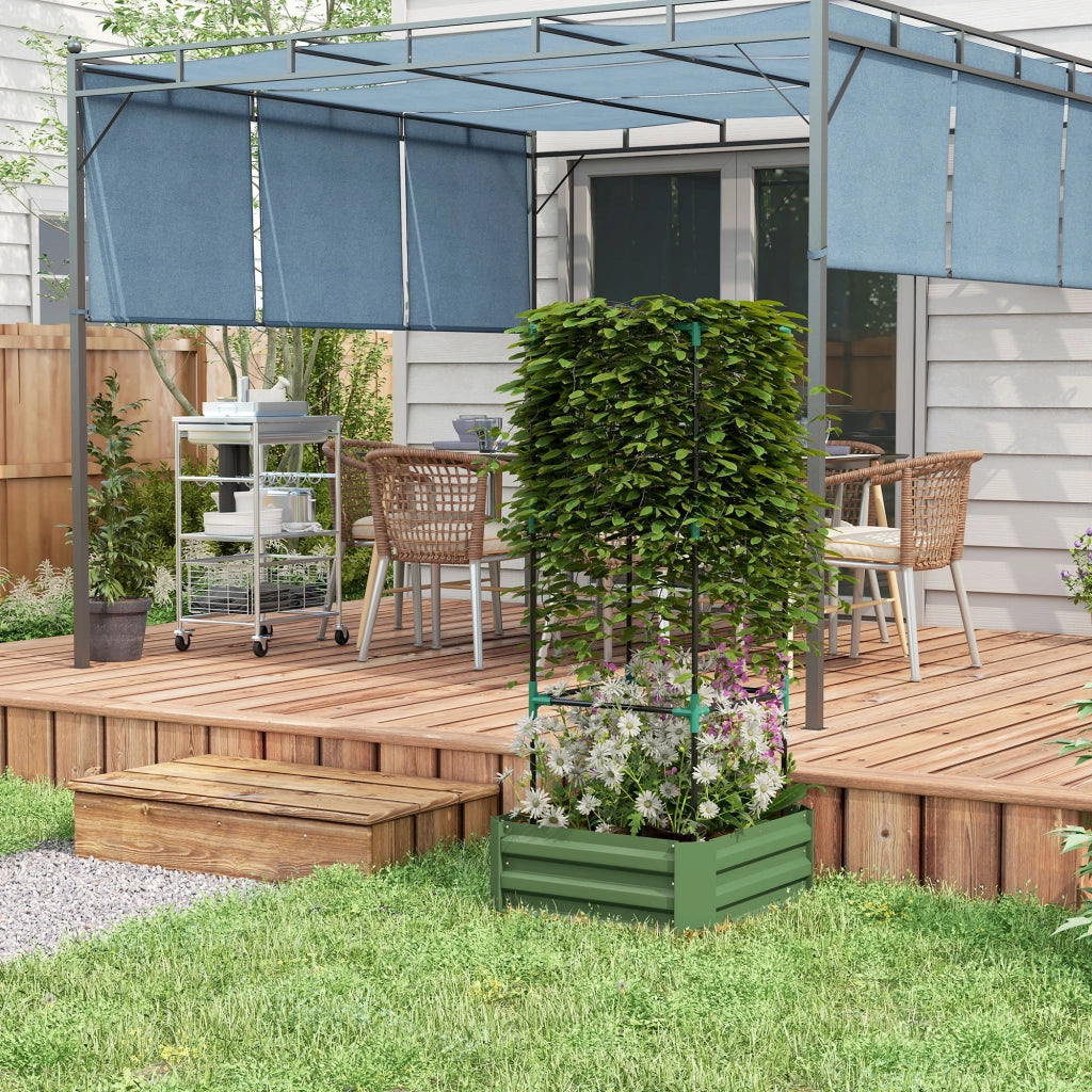 Vaso Giardino Grande con Griglia ¨C zephmum ¨C Verde 61x61x140 cm