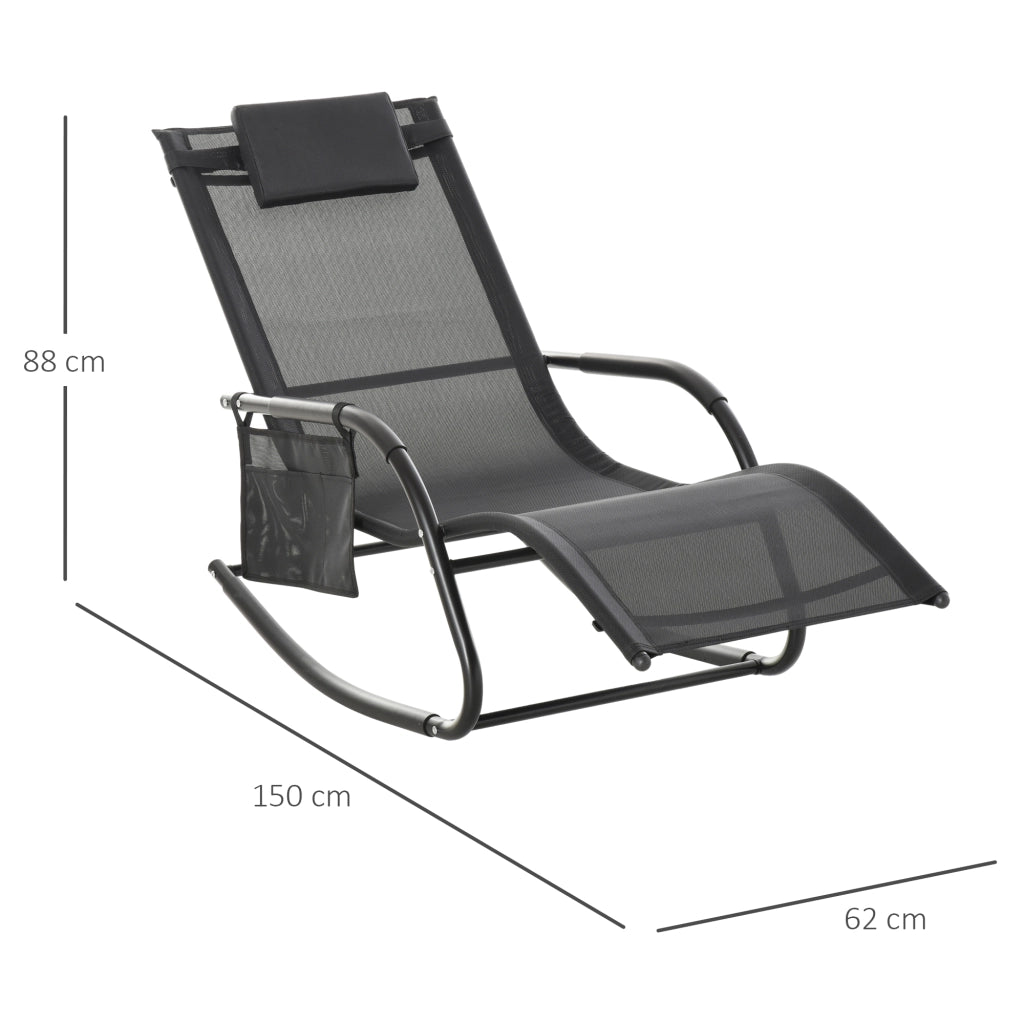 Poltrona Chaise Longue Dondolo ¨C Zephmum ¨C Grigio Tessuto
