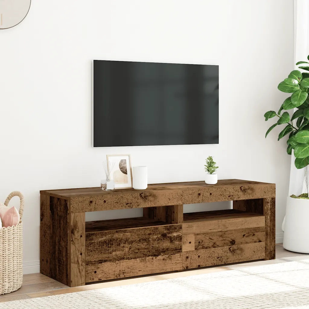 Mobile Porta TV con LED Legno Antico 120x35x40 cm Multistrato 856313