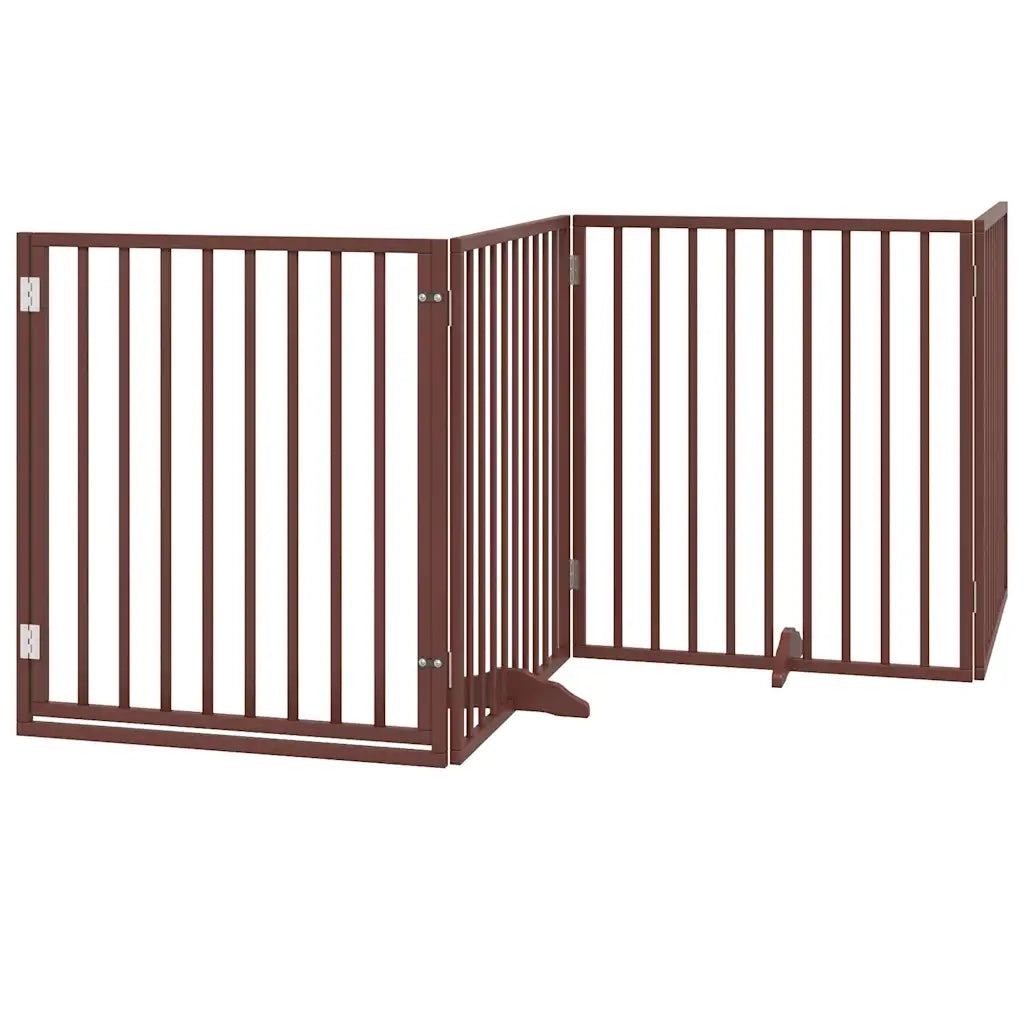 Cancello Cani Porta Pieghevole Marrone 10 Pannelli 800cm Pioppo 3155583