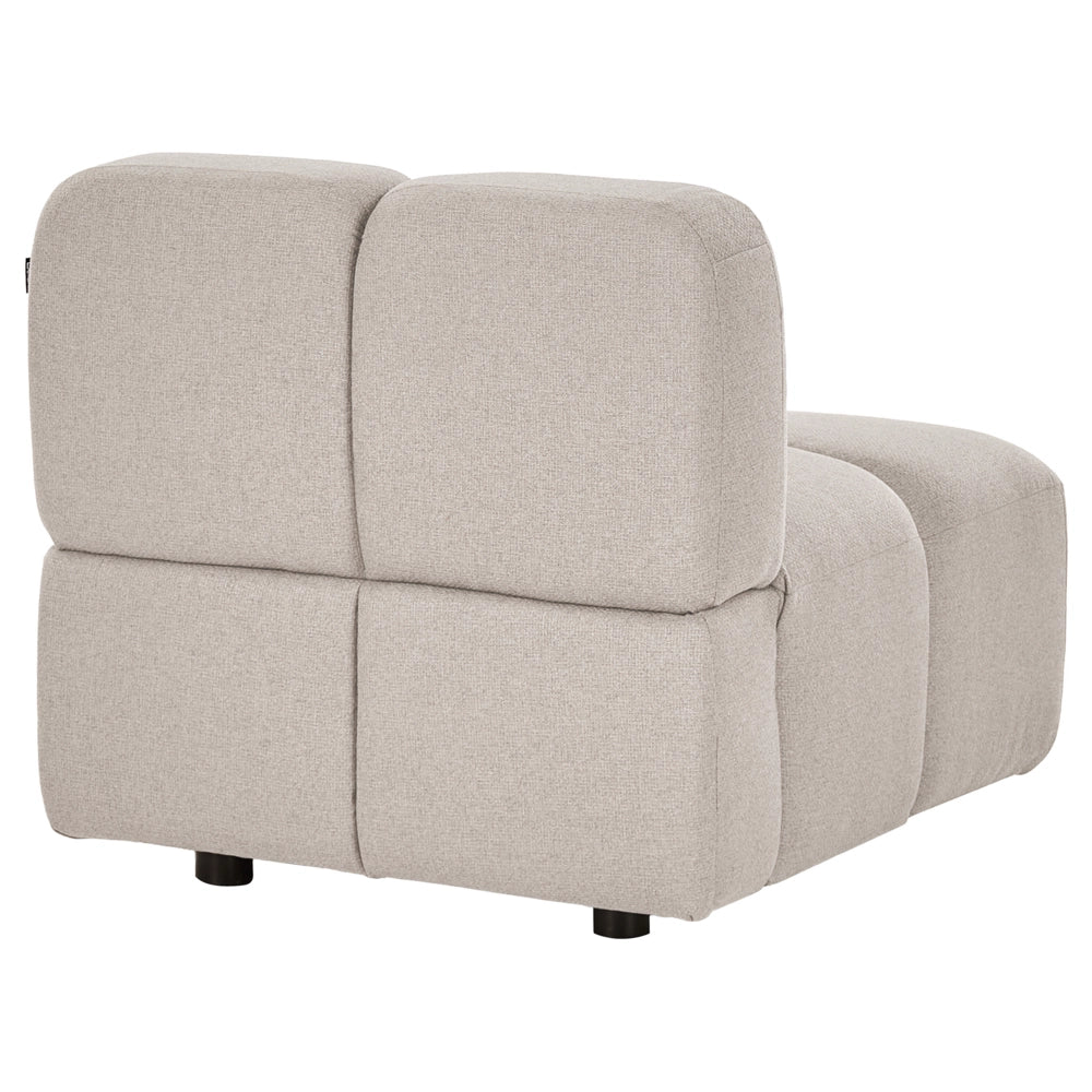 Divano modulare a forma di U in tessuto beige, set componibile da otto elementi, divano modulare in stile moderno