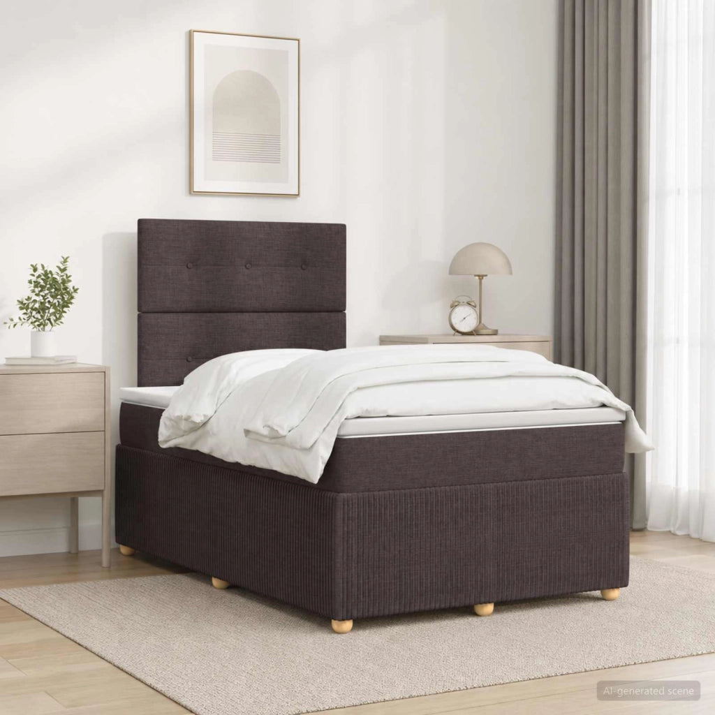 Letto box spring con materasso Marrone Scuro 120 x 200 cm 3454371