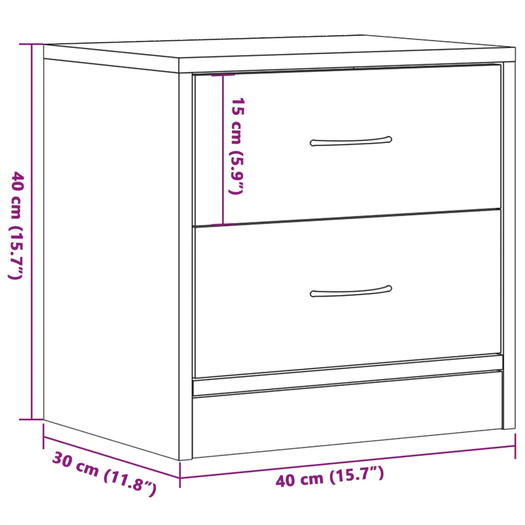 vidaXL Comodini Legno Antico 2 pz 40x30x40 cm in Legno Multistrato