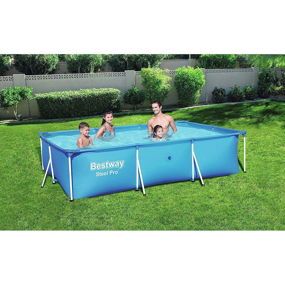 Trade Shop - Piscina Con Bordi Rettangolare 3300lt Fuori Terra Steel Pro 300x201x66 Cm 56404 -
