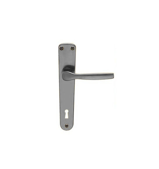 MANIGLIA 'GINEVRA' CON PLACCA Foro Yale - colore argento - BRIALMA