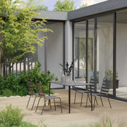 Set Mobili da Pranzo per Giardino 5 pz in Acciaio Grigio Scuro 3074475