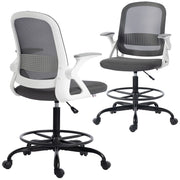 Sedia da ufficio in rete con braccioli regolabili e poggiapiedi ¨C Minimal ¨C Grigio