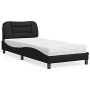 Letto con Materasso-Struttura Letto con Materasso Hvar Nero 90x190 cm in Similpelle