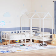 Set Dormeuse e Panca con Tetto Bianco 80x200cm Massello Pino 3282219