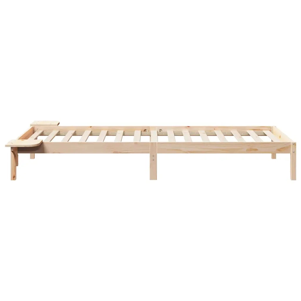 Letto con Tavolini Laterali Naturale 90 x 210 cm Pino massello 873220