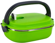 Lunchbox termico portatile in acciaio inossidabile con isolamento, ripiegabile con maniglia, verde, 1 contenitore