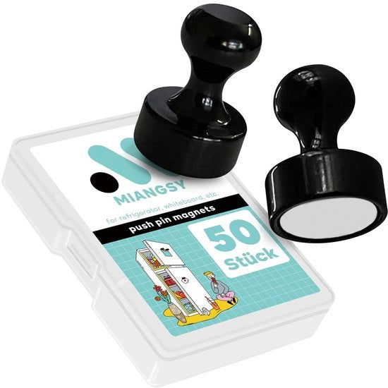 50 Magnetoni Forti per Tavole Magnete, Frigoriferi, Uffici e Scuole - Nero