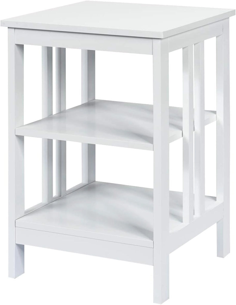 Comodino da Letto, a 3 Ripiani, Tavolino Laterale in Legno, Multiuso e Moderno, Struttura a Righe, Arredo da Camera, Soggiorno e Ufficio, Portata di 20 kg, 40x40x61 cm, 4 Colori
