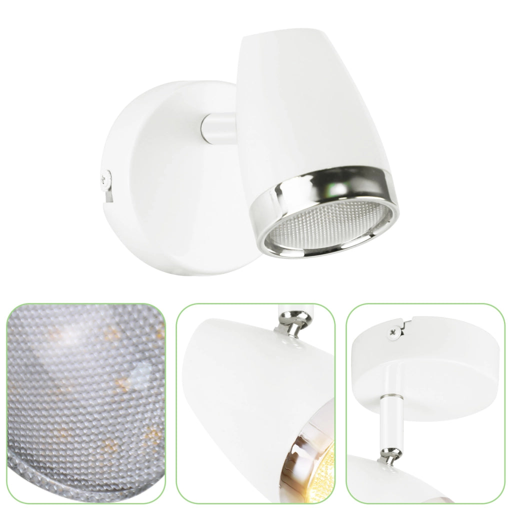 ZMH Faretto da soffitto 1 fiamma 4W orientabile a 350° Lampada da soffitto Soggiorno