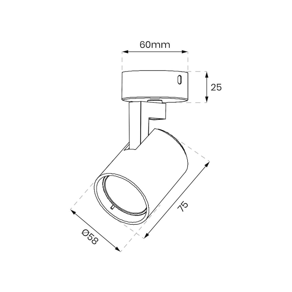 Faretto da soffitto tondo nero Ø6cm GU10 10W Volf Milagro