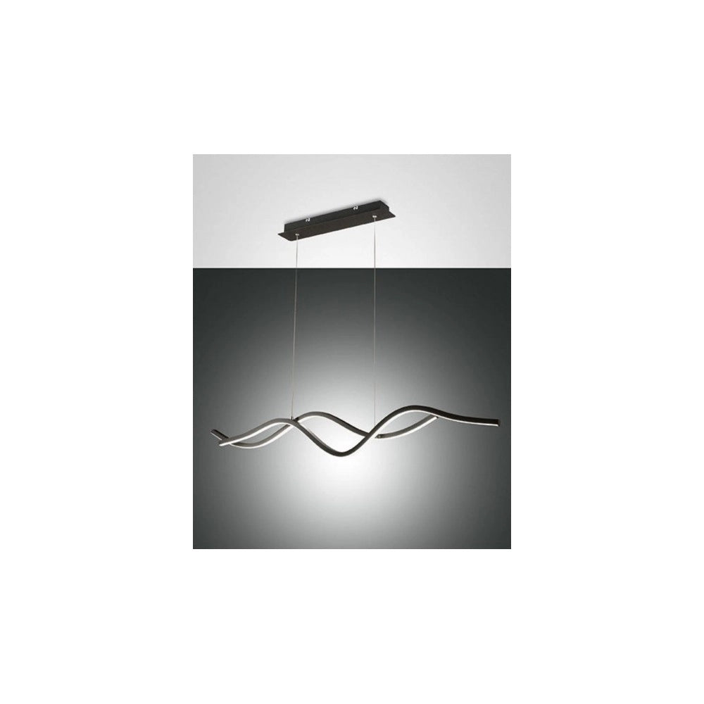 Lampadario a sospensione a led Sinuo 36W nero 3666-45-101 Fabas Luce