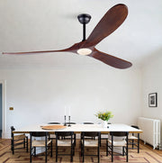 Ventilatore da soffitto 176x176x30 cm nero e noce con LED regolabile –