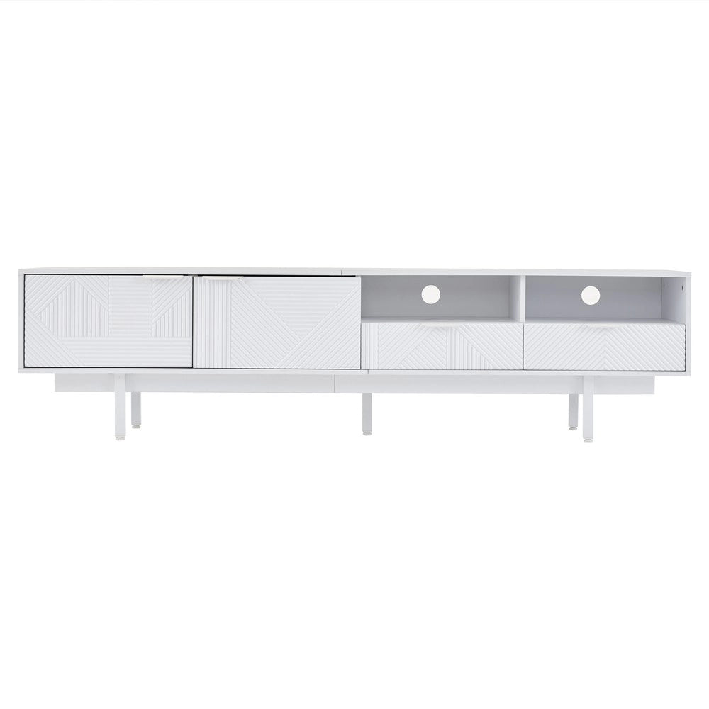 Mobile TV Moderno Bianco ¨C Xylo ¨C Legno, Ante, 200x40x51 cm, fino a 90 Pollici