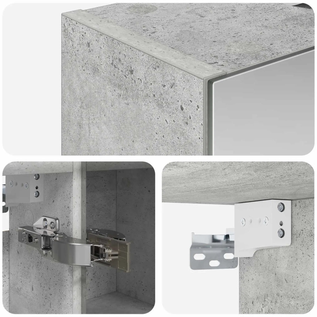 Mobiletto per specchio da bagno con lo scaffale Grigio cemento