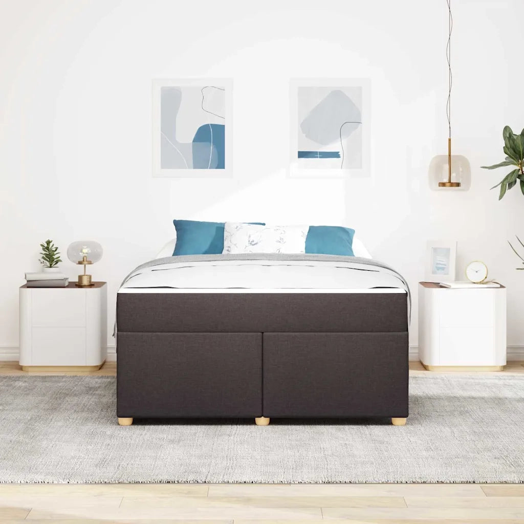 Struttura del letto Marrone Scuro 160 x 200 cm Tessuto