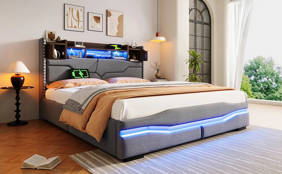 letto imbottito lino grigio 160x200 cm