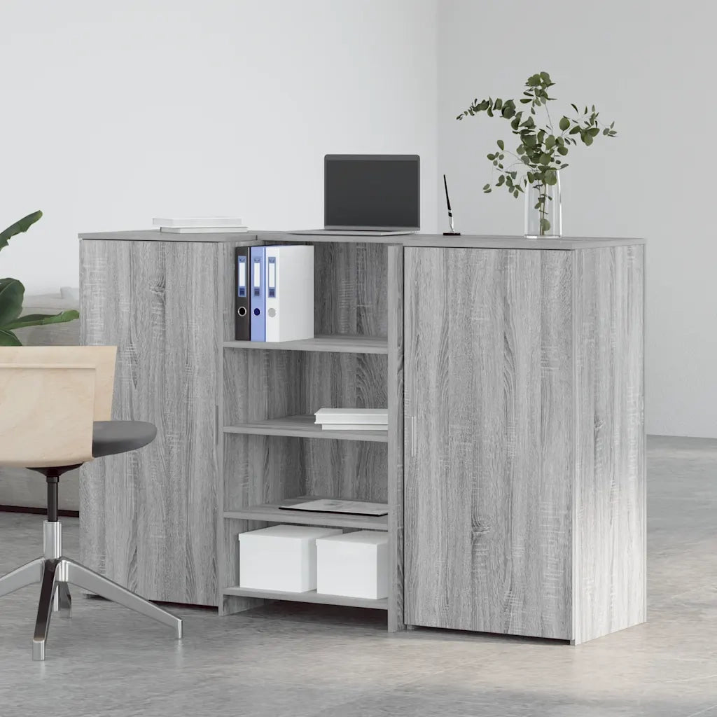 Banco Reception Grigio Sonoma 155x50x103,5 cm Legno Multistrato 3324201