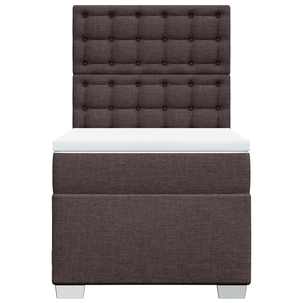 Giroletto a Molle con Materasso Marrone Scuro 90x200 cm Tessuto 3290388