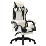 Sedia/seduta girevole da ufficio per uso computer studio videogiochi e con poggiapiedi realizzata in similpelle nera 02_0024223