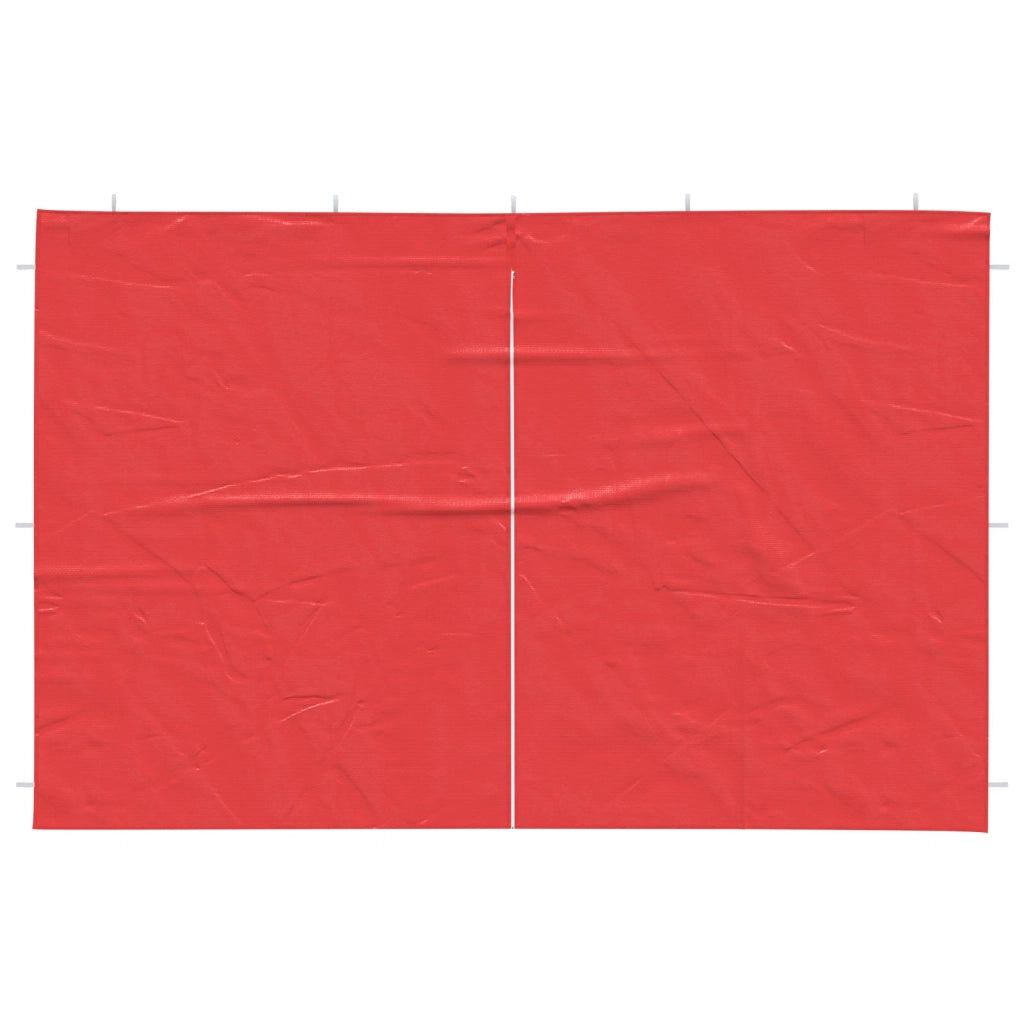 Parete per tenda da festa 2 pcs Rosso 300 x 195 cm PE e Acciaio