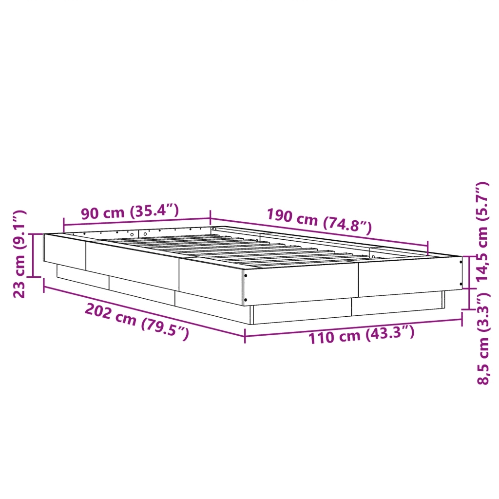 Giroletto Rovere Fumo 90x190 cm in Legno Multistrato 3281242