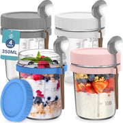 Set di contenitori per overnight oats in vaso di mason - contenitore per muesli - set di vasi per havermout