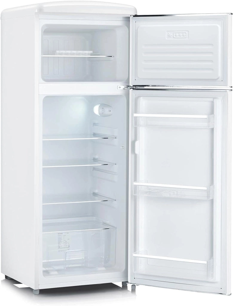 Rkg 8935 retrò - frigorifero doppia porta, 208 litri, classe e (a++), statico, colore bianco
