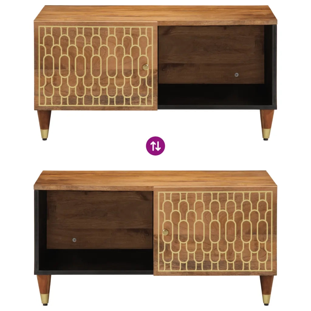 Tavolino da Salotto 80x50x40 cm Legno Massello di Mango 358288
