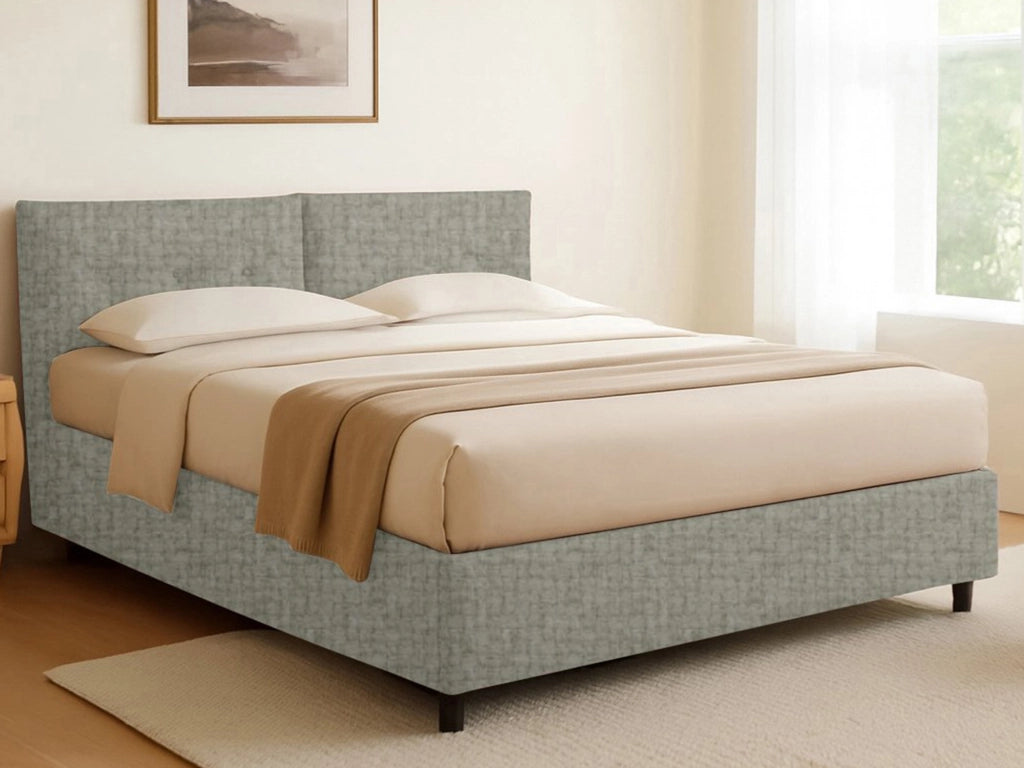 Exeter, Letto Singolo Sfoderabile Made in Italy, Grigio